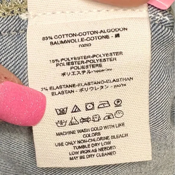 Free People Little Daisies Denim Mini Skirt size 2 - Picture 5 of 11